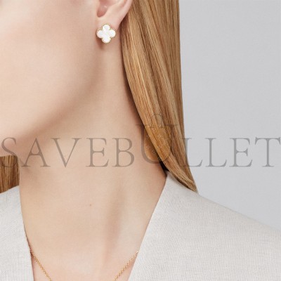 VAN CLEEF ARPELS VINTAGE ALHAMBRA EARRINGS - YELLOW GOLD, MOTHER-OF-PEARL   VCARA44100